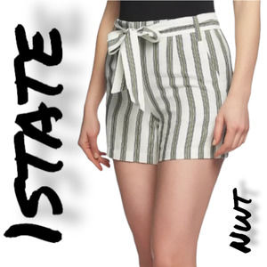 NWT 1State Sage Striped Tie Elastic Shorts